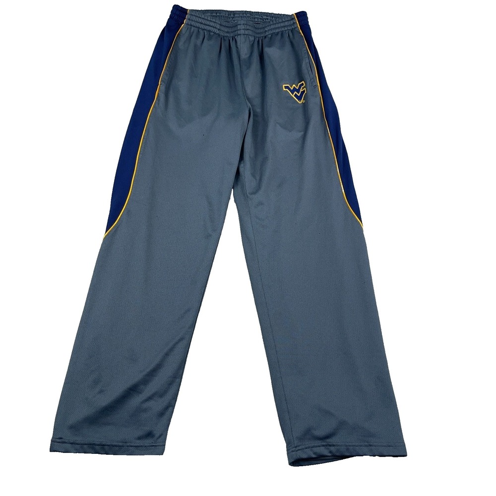 West Virginia Mountaineers Sweatpants Men Medium Gray Joggers Warm Ups WVU *